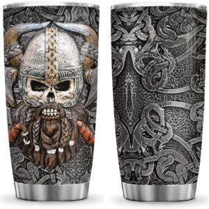 Viking Celtic Odin Skull Metal Style Dad All Over Print Tumbler